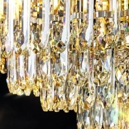 Krystal Flush Mount Rund Krystal Dekoration Loftslys Crystal Shell Lampeskærm