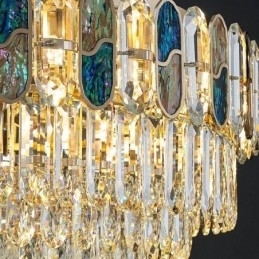 Krystal Flush Mount Rund Krystal Dekoration Loftslys Crystal Shell Lampeskærm