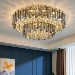 Krystal Flush Mount Simple Modern Rund Loftslampe Spiselys