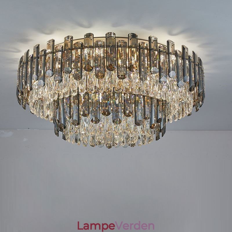 Krystal Flush Mount Simple Modern Rund Loftslampe Spiselys