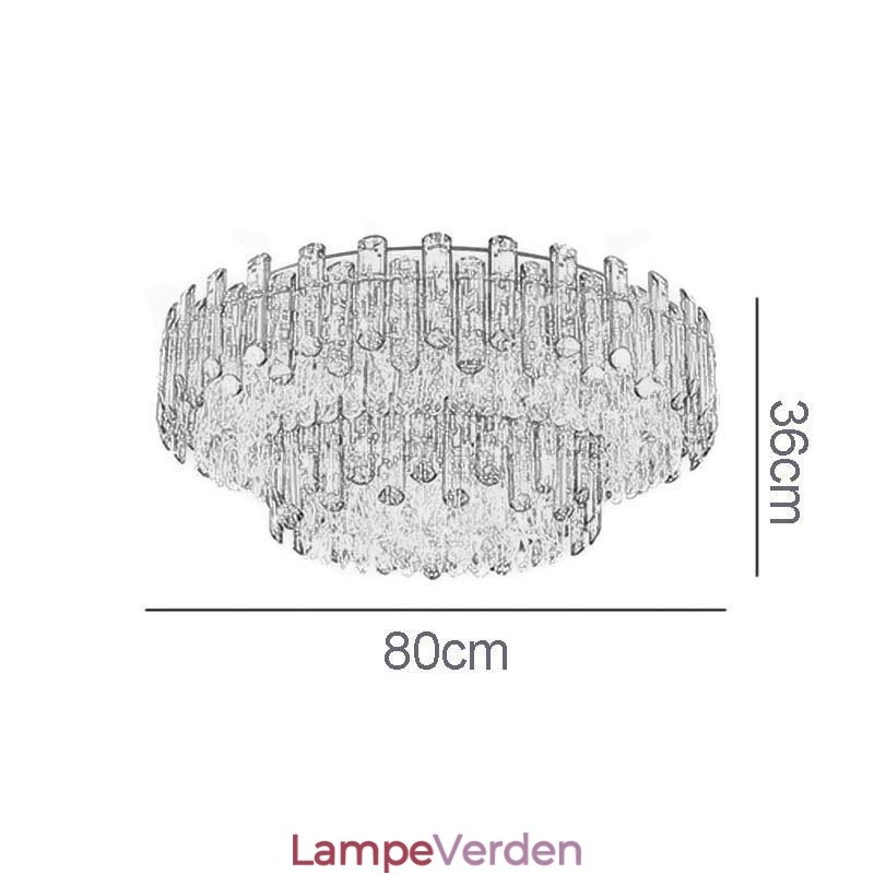 Krystal Flush Mount Simple Modern Rund Loftslampe Spiselys