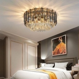 Krystal loftslampe Enkelt moderne rundt flush-mount dekorativt lys