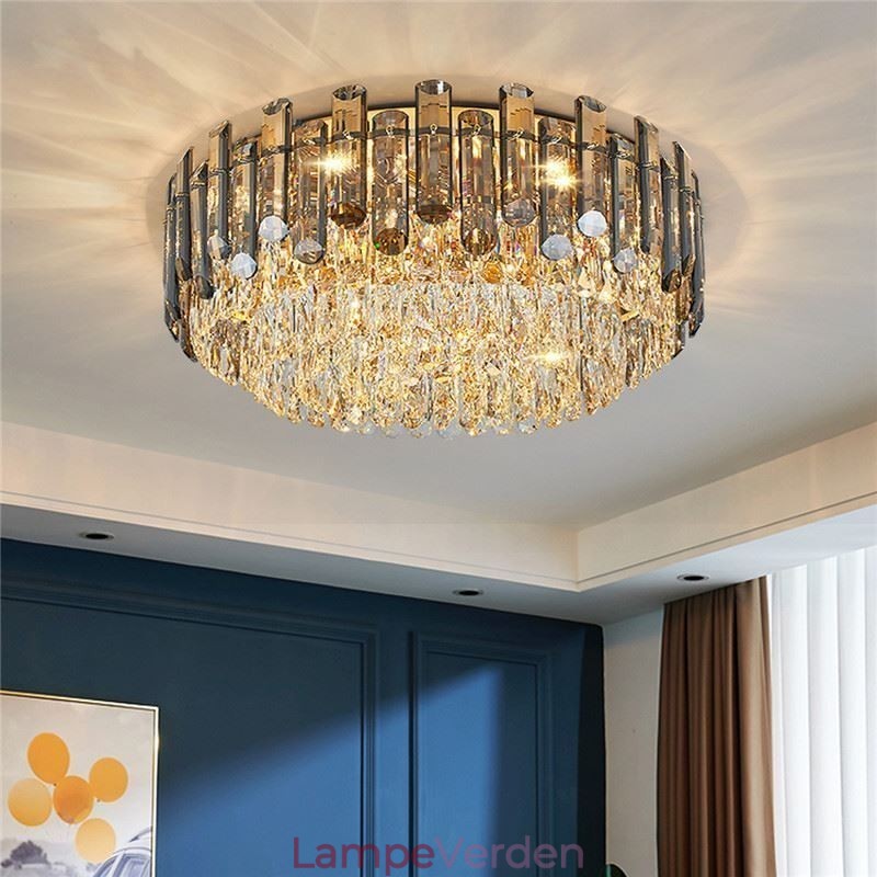 Krystal loftslampe Enkelt moderne rundt flush-mount dekorativt lys