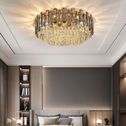 Krystal loftslampe Enkelt moderne rundt flush-mount dekorativt lys
