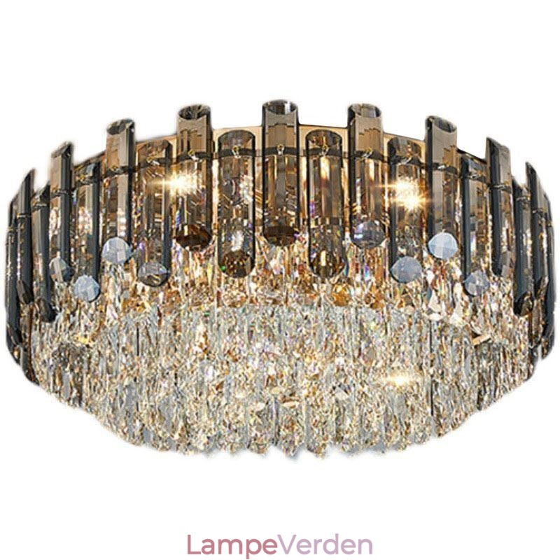 Krystal loftslampe Enkelt moderne rundt flush-mount dekorativt lys