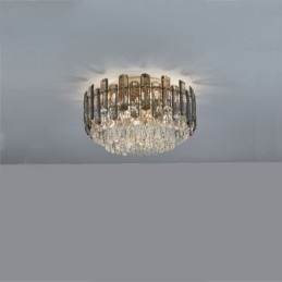 Krystal loftslampe Enkelt moderne rundt flush-mount dekorativt lys