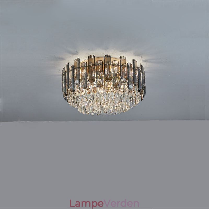 Krystal loftslampe Enkelt moderne rundt flush-mount dekorativt lys