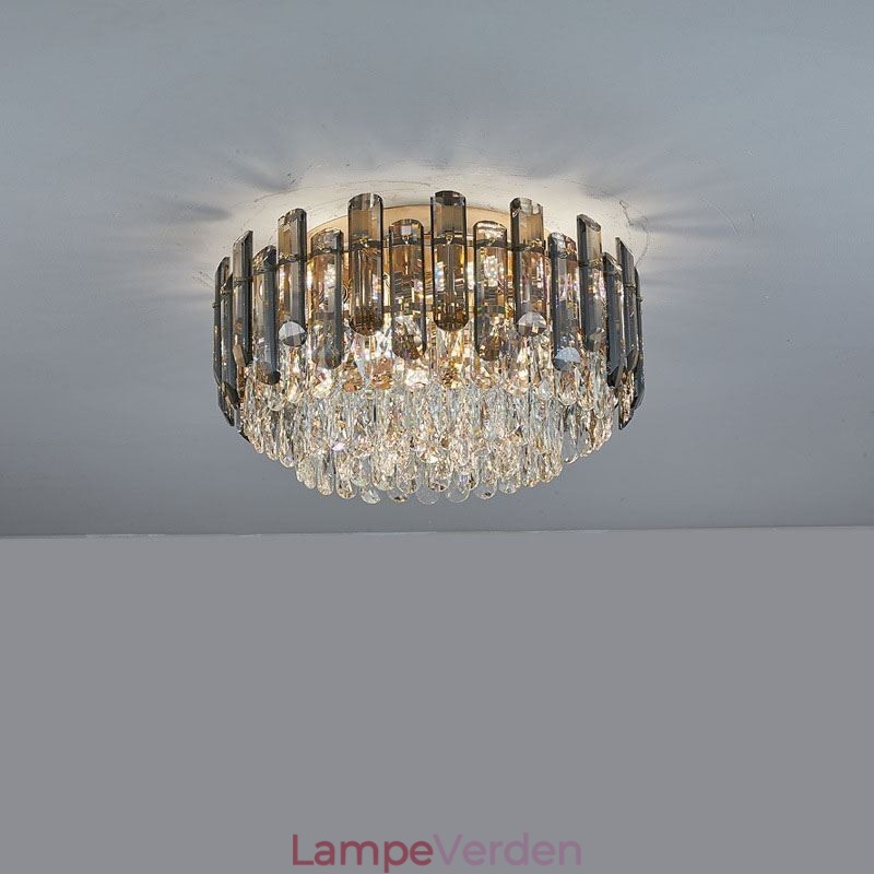 Krystal loftslampe Enkelt moderne rundt flush-mount dekorativt lys