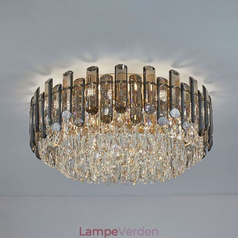 Krystal loftslampe Enkelt moderne rundt flush-mount dekorativt lys