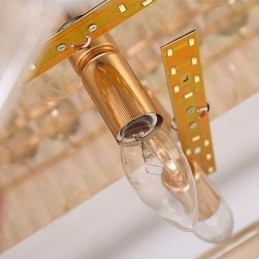 Europæisk stil Flush Mount rund krystal loftslampe