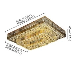 Moderne Flush Mount Tre-Etagers Krystal lysekrone
