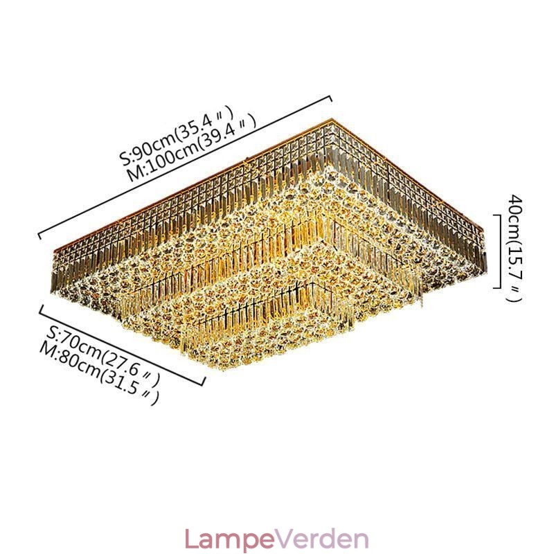 Moderne Flush Mount Tre-Etagers Krystal lysekrone