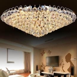 Europæisk stil Krystal Flush Mount Runde Form Loftslampe