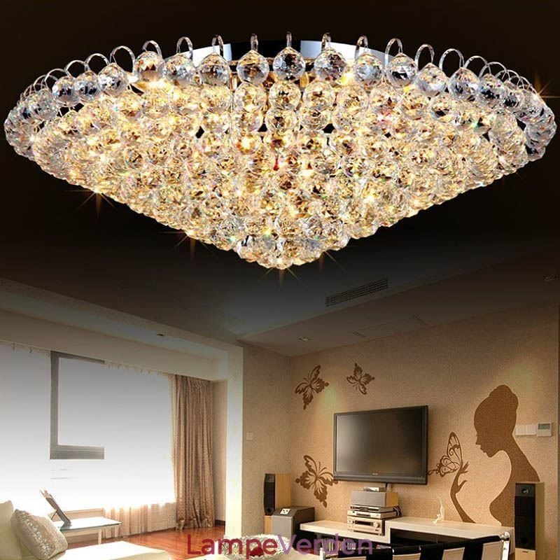 Europæisk stil Krystal Flush Mount Runde Form Loftslampe