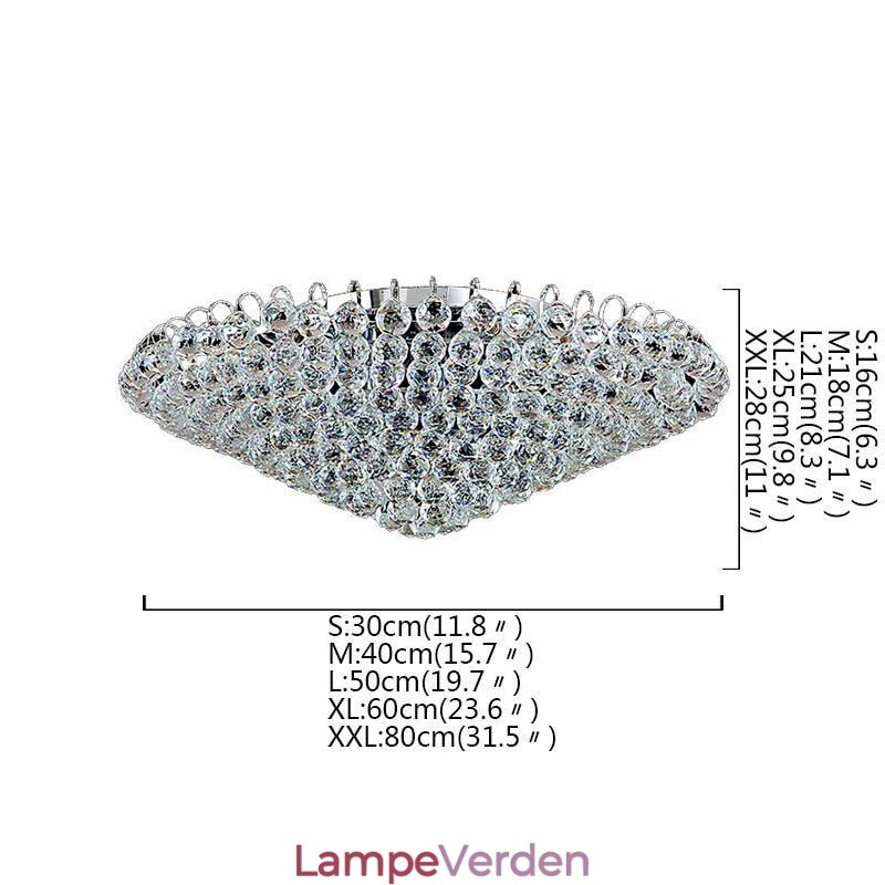 Europæisk stil Krystal Flush Mount Runde Form Loftslampe