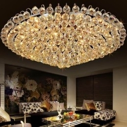 Europæisk stil Krystal Flush Mount Runde Form Loftslampe