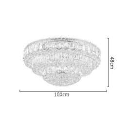 Luksus Flush Mount Crystal Ceiling Light Rund Light