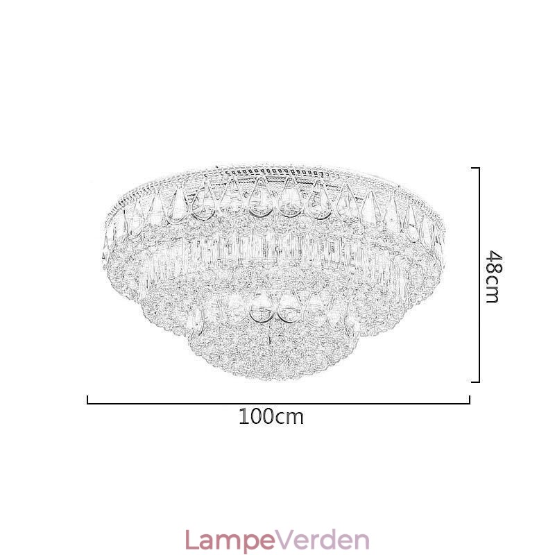 Luksus Flush Mount Crystal Ceiling Light Rund Light