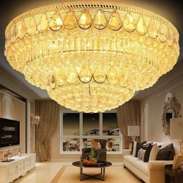 Luksus Flush Mount Crystal Ceiling Light Rund Light