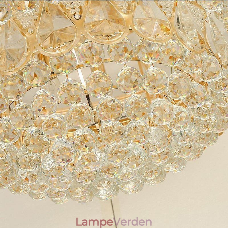Luksus Flush Mount Crystal Ceiling Light Rund Light