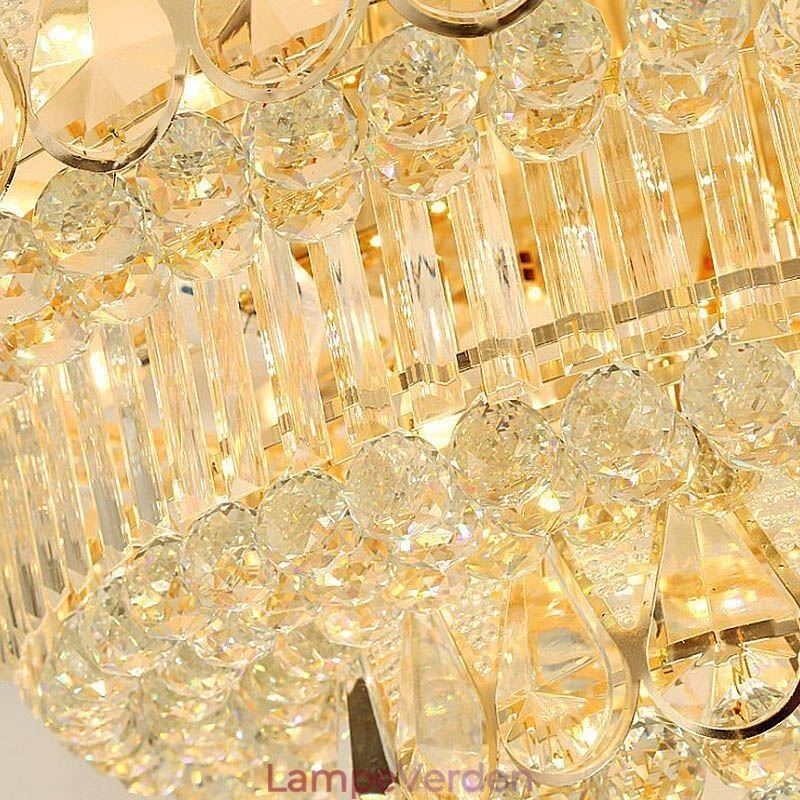 Luksus Flush Mount Crystal Ceiling Light Rund Light