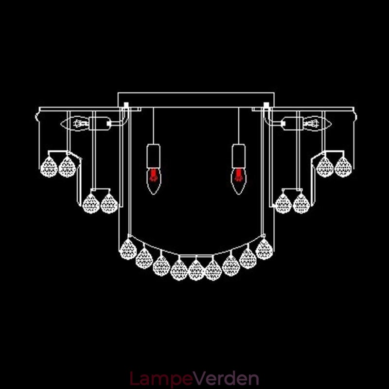Luksus Flush Mount Crystal Ceiling Light Rund Light