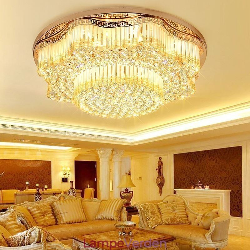 Moderne Flush Mount Crystal Ceiling Light Luksus rund belysning