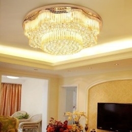 Moderne Flush Mount Crystal Ceiling Light Luksus rund belysning