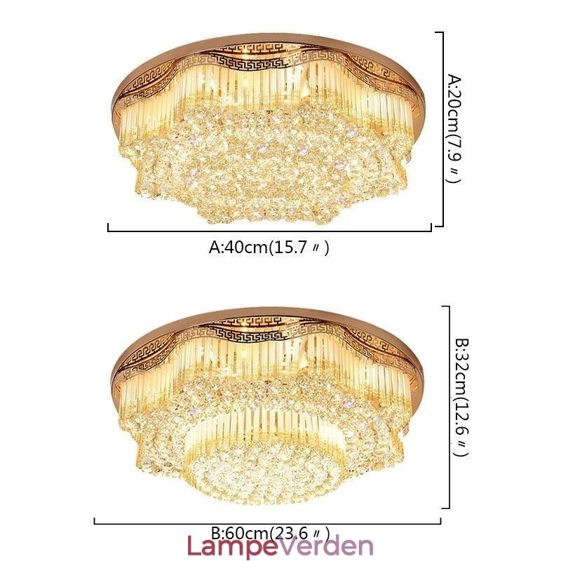 Moderne Flush Mount Crystal Ceiling Light Luksus rund belysning