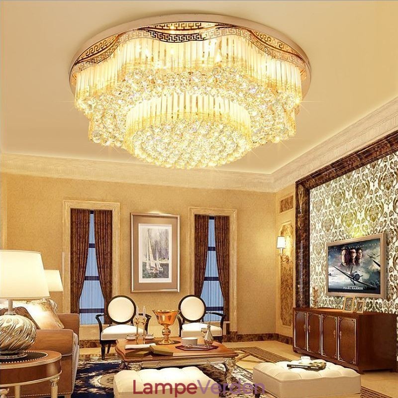 Moderne Flush Mount Crystal Ceiling Light Luksus rund belysning