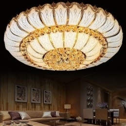 Moderne Simple Flush Mount Crystal Ceiling Light Rund