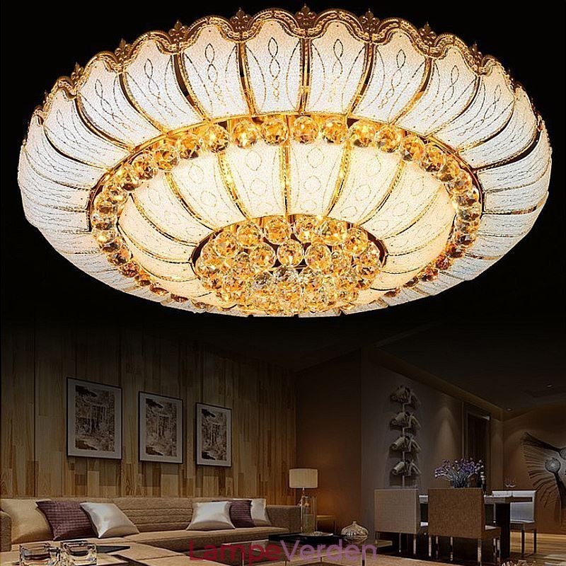 Moderne Simple Flush Mount Crystal Ceiling Light Rund