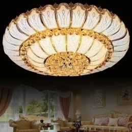 Moderne Simple Flush Mount Crystal Ceiling Light Rund