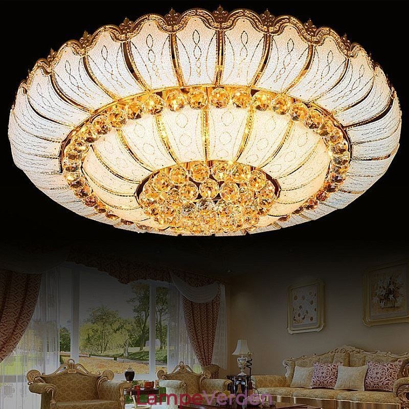 Moderne Simple Flush Mount Crystal Ceiling Light Rund