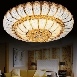 Moderne Simple Flush Mount Crystal Ceiling Light Rund