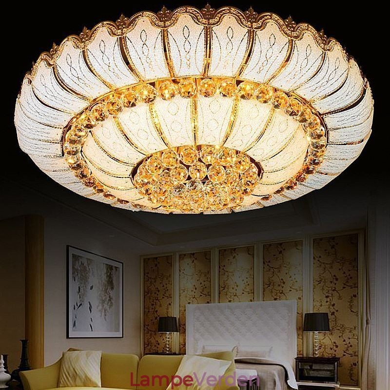 Moderne Simple Flush Mount Crystal Ceiling Light Rund