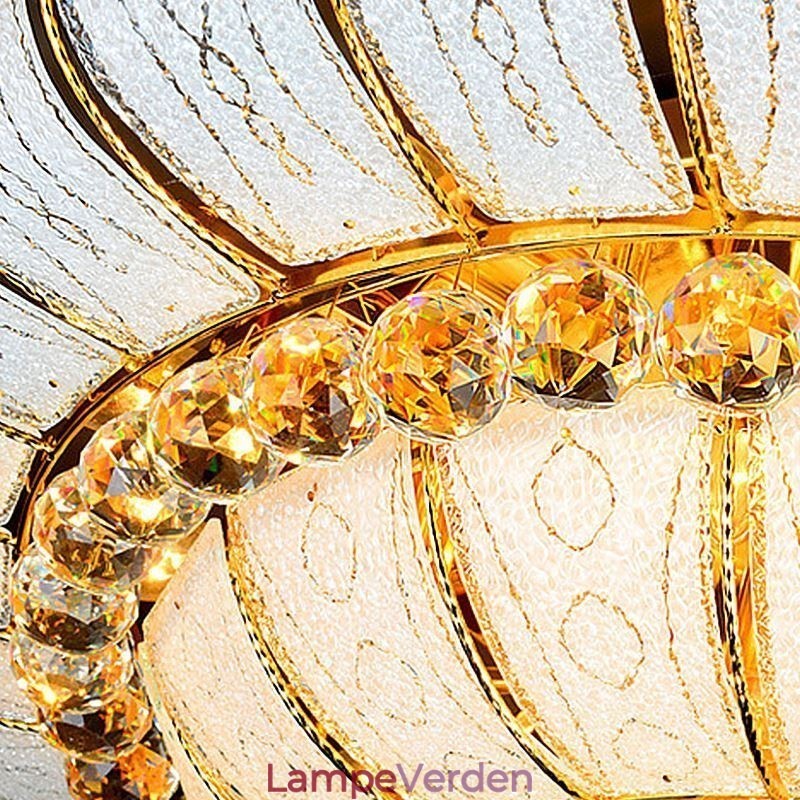 Moderne Simple Flush Mount Crystal Ceiling Light Rund