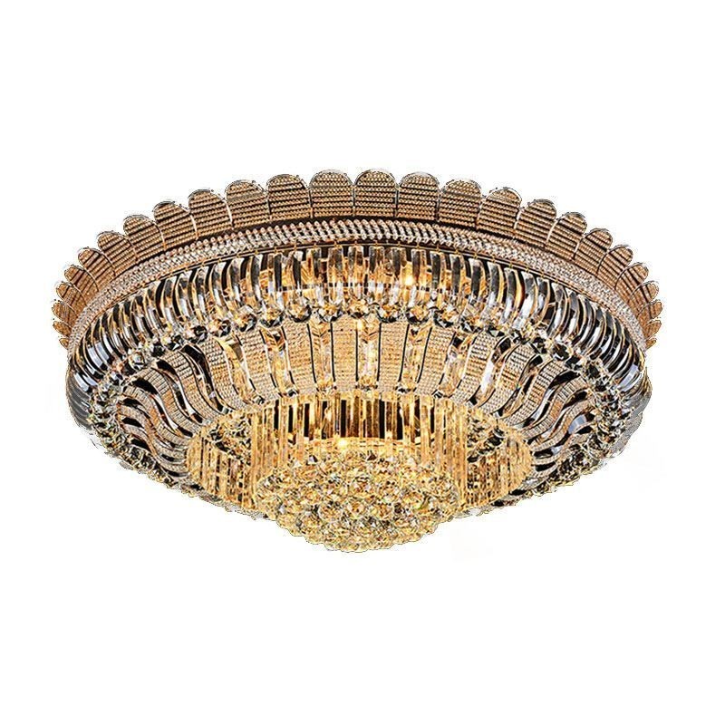 Luksus krystal loftslampe Guld Flush Mount rund belysning