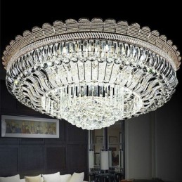 Luksus krystal loftslampe Guld Flush Mount rund belysning
