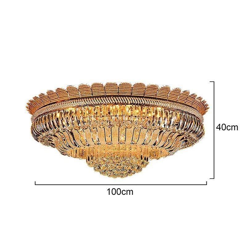 Luksus krystal loftslampe Guld Flush Mount rund belysning
