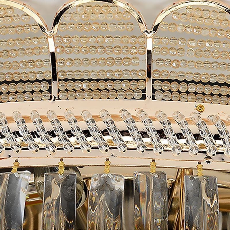 Luksus krystal loftslampe Guld Flush Mount rund belysning