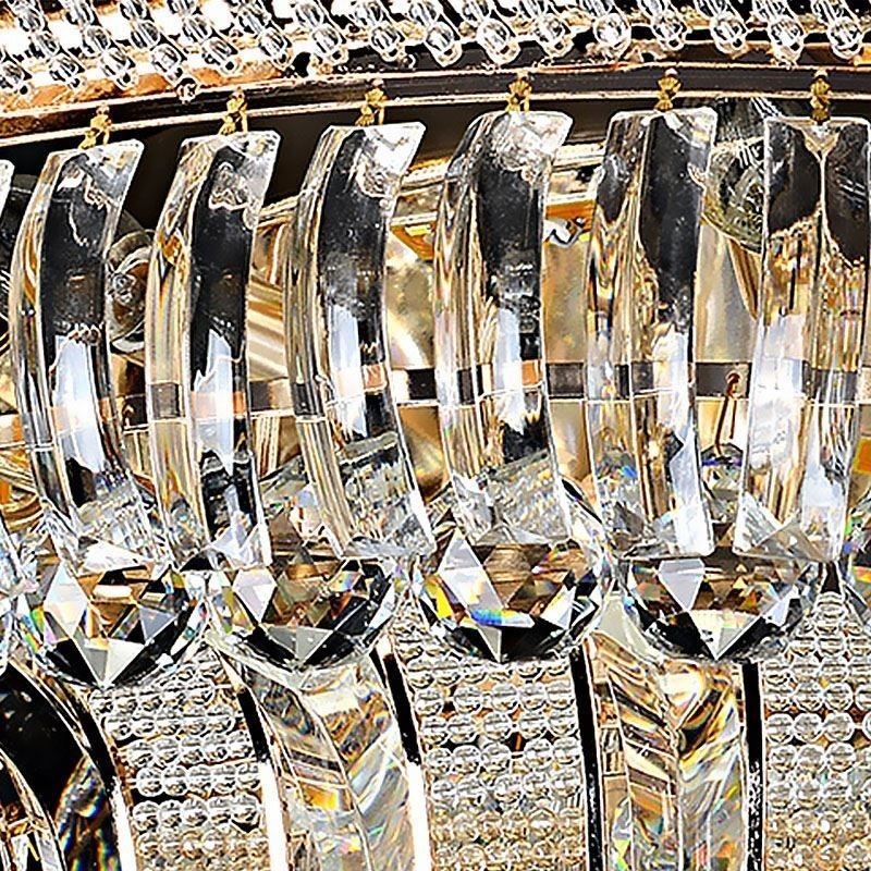 Luksus krystal loftslampe Guld Flush Mount rund belysning