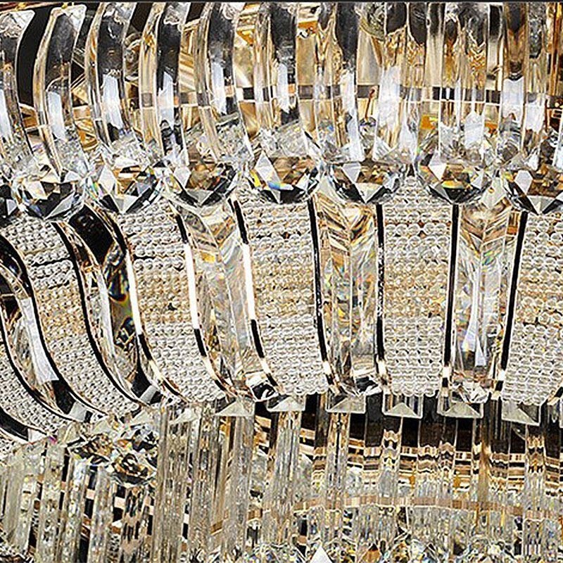 Luksus krystal loftslampe Guld Flush Mount rund belysning