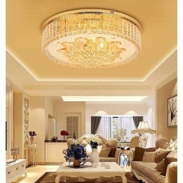 Graceful Flush Mounted Light Guld Krystal Loftslampe