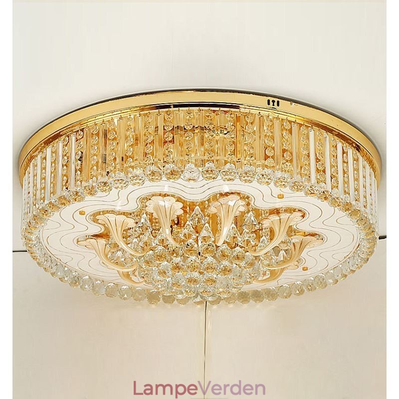 Graceful Flush Mounted Light Guld Krystal Loftslampe