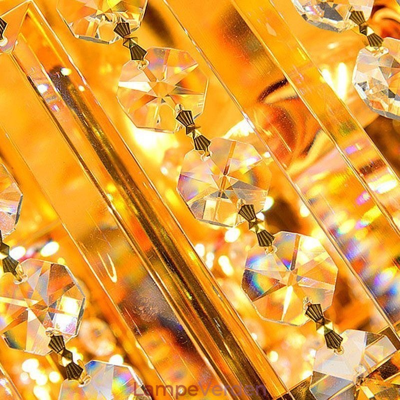 Graceful Flush Mounted Light Guld Krystal Loftslampe