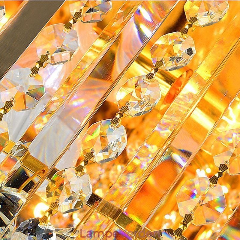 Graceful Flush Mounted Light Guld Krystal Loftslampe