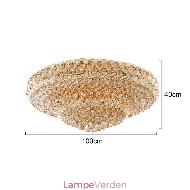 Luksus krystal loftslampe Europæisk rund planmonteret belysning