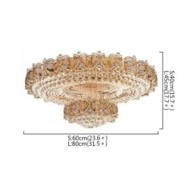 Moderne guldkrystal loftslys Rund Flush Mount-belysning