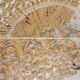 Moderne guldkrystal loftslys Rund Flush Mount-belysning